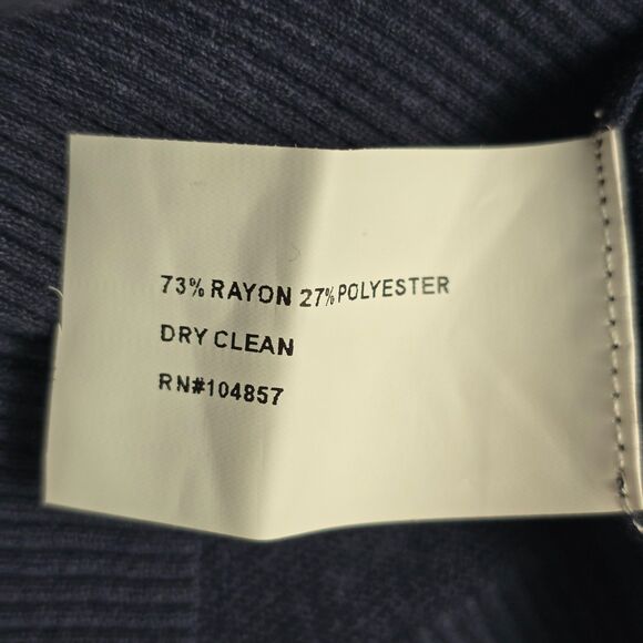 AG Adriano Green Label Men Navy V-Neck Sweater Rayon Blend Medium Vented Panels - Picture 5 of 13